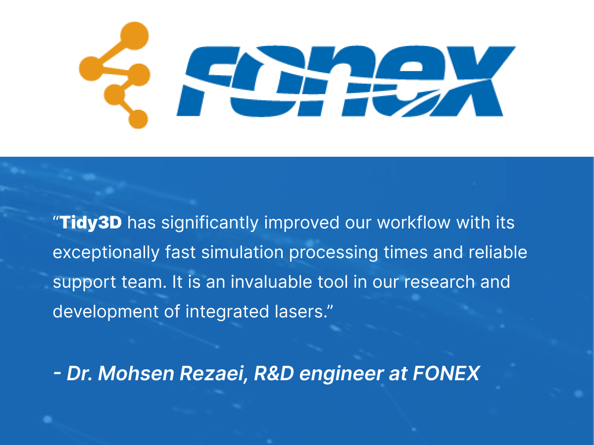 Accelerating Telecommunications Innovation: FONEX Data Systems' R&D Breakthroughs with Tidy3D Acceleration